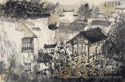 张彦 癸未（2003年）作 古桥物色 镜片 46×69.5cm