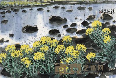 林丰俗 丁卯(1987年)作 早春 镜框 45×69cm