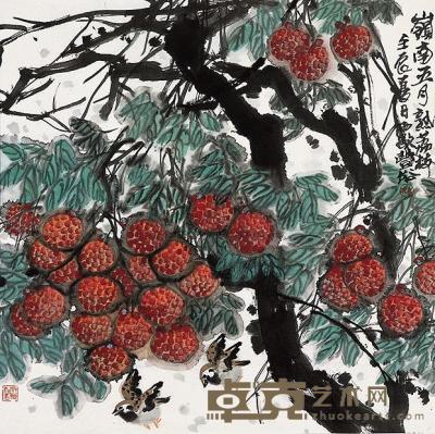 林丰俗 壬辰（2012年）作 岭南五月熟荔枝 镜片 69×69cm