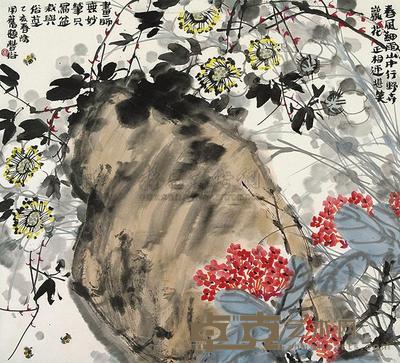 林丰俗 乙亥（1995年）作 春风细雨 镜片 62×68cm