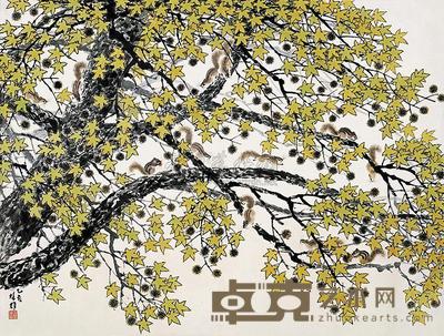 方楚雄 乙亥(1995年)作 金秋聚鼠 镜片 109×142cm