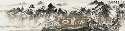 许钦松 壬辰（2012年）作 秋山 镜片 34×137cm