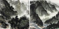 朱永成 辛卯（2011年）作 山水 （两帧） 镜片