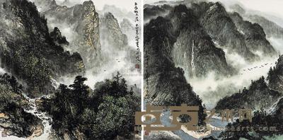 朱永成 辛卯(2011年)作 山水 (两帧) 镜片 69×69cm×2