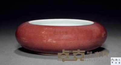 清康熙 豇豆红铴锣洗 直径11.2cm