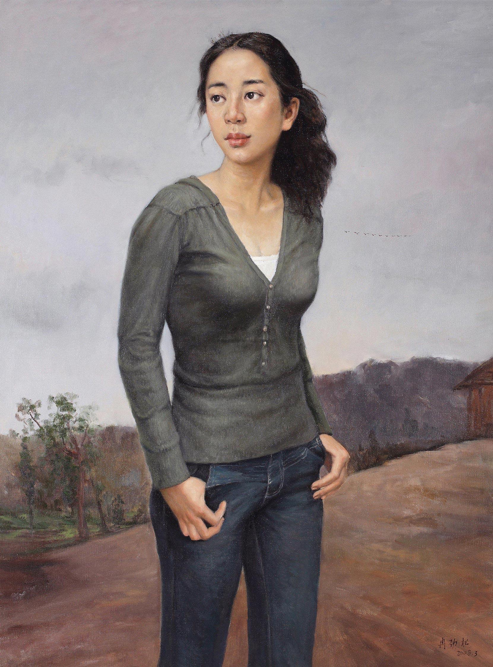 冉劲松 2008年作 远方的雁 120×90cm