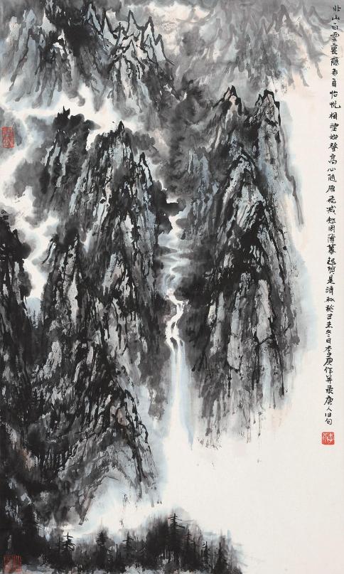 李庚 1979年作 唐人诗意图 镜心