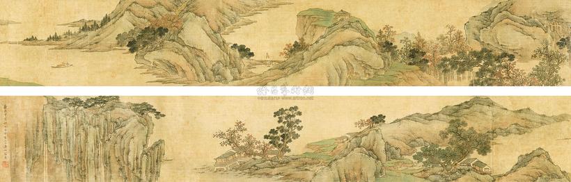 翁陵 1674年作 江山卧游图 手卷