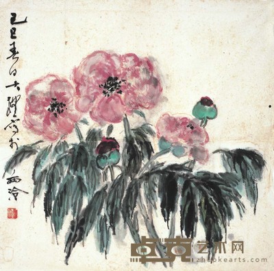 钱大礼 花朝暄妍 64×65cm