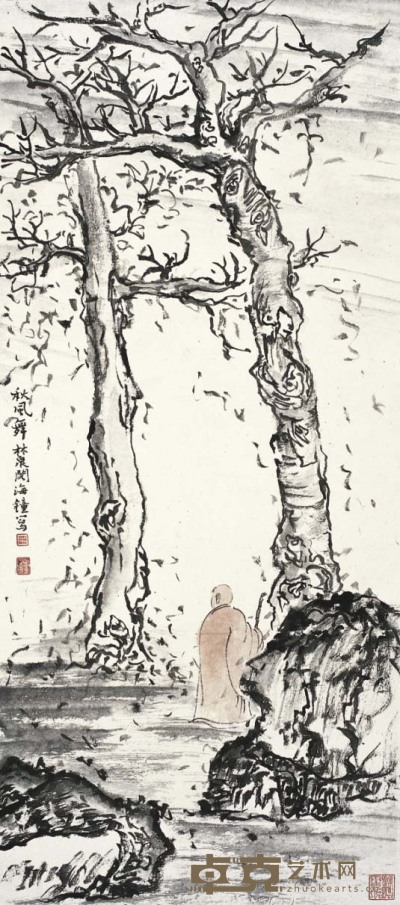 林海钟 数息树边身 82×37cm