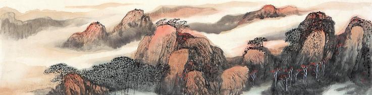 蔡天雄 黄山秋色 镜心