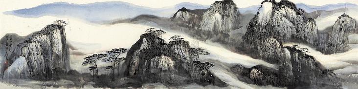 蔡天雄 黄山云起 镜心