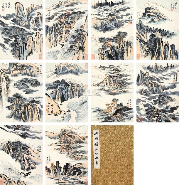 沈明权 山水 册页 （十开）