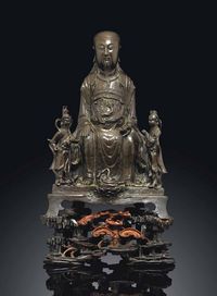 17TH CENTURY A BRONZE FIGURE OF ZHENWU