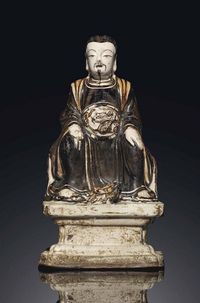 MING DYNASTY，15TH CENTURY A CIZHOU FIGURE OF ZHENWU