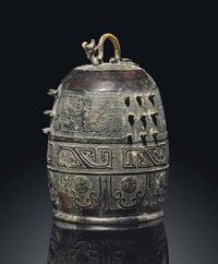 MING DYNASTY，17TH CENTURY AN ARCHAISTIC BRONZE MODEL OF A BELL