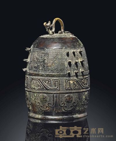 MING DYNASTY，17TH CENTURY AN ARCHAISTIC BRONZE MODEL OF A BELL 高24.7cm