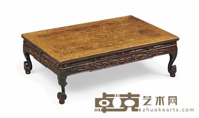 19TH CENTURY AN INLAID CEDAR WOOD RECTANGULAR KANG TABLE 高56.8cm；宽88cm；深27.5cm