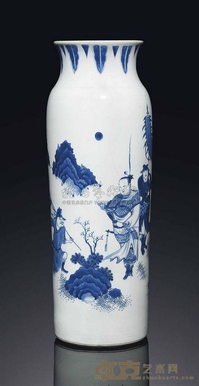 TRANSITIONAL PERIOD，CIRCA 1630-1650 A BLUE AND WHITE SLEEVE VASE 高45cm