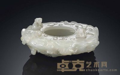 18TH/19TH CENTURY A SMALL WHITE JADE BRUSH WASHER 宽8.1cm