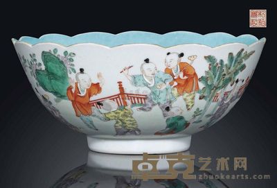 DAOGUANG PERIOD （1821-1850） A FAMILLE ROSE‘BOYS’BOWL 直径17.5cm