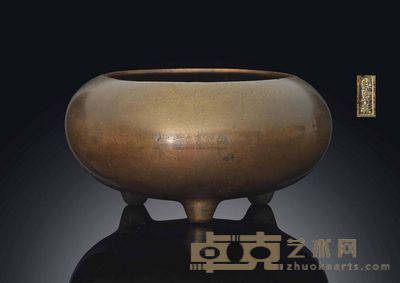 A BRONZE TRIPOD CENSER 宽15cm