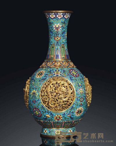 19TH CENTURY A CLOISONNé ENAMEL REVOLVING VASE 高33.3cm