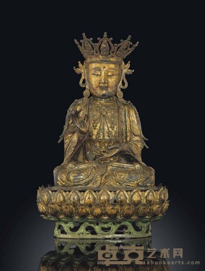 17TH CENTURY A LARGE GILT-BRONZE FIGURE OF AVALOKITESVARA 高70cm