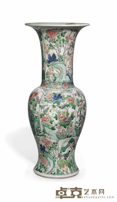 KANGXI PERIOD (1662-1722) A LARGE FAMILLE VERTE‘PHOENIX TAIL’VASE 直径54cm