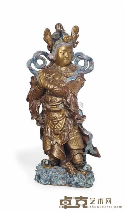 LATE 18TH/19TH CENTURY A GILT AND ENAMELLED DECORATED FIGURE OF AN IMMORTAL 直径51.5cm