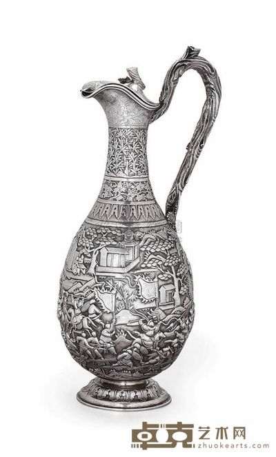 19TH CENTURY A SILVER EXPORT EWER 直径33cm