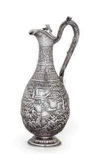 19TH CENTURY A SILVER EXPORT EWER