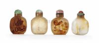 18TH/19TH CENTURY FOUR SHADOW AGATE SNUFF BOTTLES