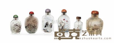 20TH CENTURY SIX INSIDE-PAINTED SNUFF BOTTLES 直径6.4cm