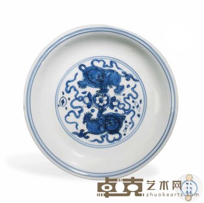 A SMALL BLUE AND WHITE DISH 直径13cm