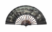 MID-19TH CENTURY A CANTONESE CLAIRE-DE-LUNE TORTOISESHELL TELESCOPIC FAN WITH WHAMPOA AND HONG KONG 