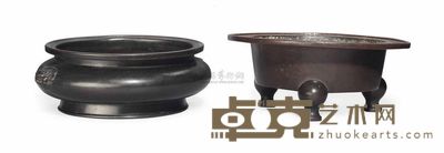 17TH/18TH CENTURY TWO BRONZE CENSERS 直径21.6cm