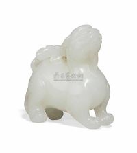 A WHITE JADE QILIN AND BAT GROUP