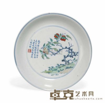 YONGZHENG/QIANLONG PERIOD (1723-95) A DOUCAI DISH 直径21cm