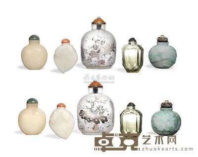 18TH/19TH CENTURY FIVE SNUFF BOTTLES 直径6.3cm