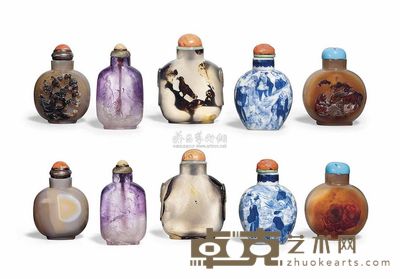 18TH/19TH CENTURY FIVE SNUFF BOTTLES 直径5.8cm