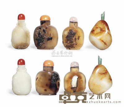 LATE 18TH/EARLY 19TH CENTURY AND LATER A GROUP OF FOUR SNUFF BOTTLES 直径6.2cm