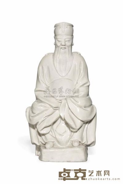 17TH CENTURY A DEHUA MODEL OF A SEATED OFFICIAL 直径20.6cm