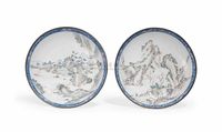 18TH CENTURY TWO PAINTED ENAMEL DISHES