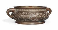 17TH/18TH CENTURY A LARGE BRONZE CENSER