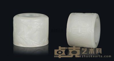 18TH/19TH CENTURY TWO WHITE JADE ARCHER’S RINGS 直径3cm