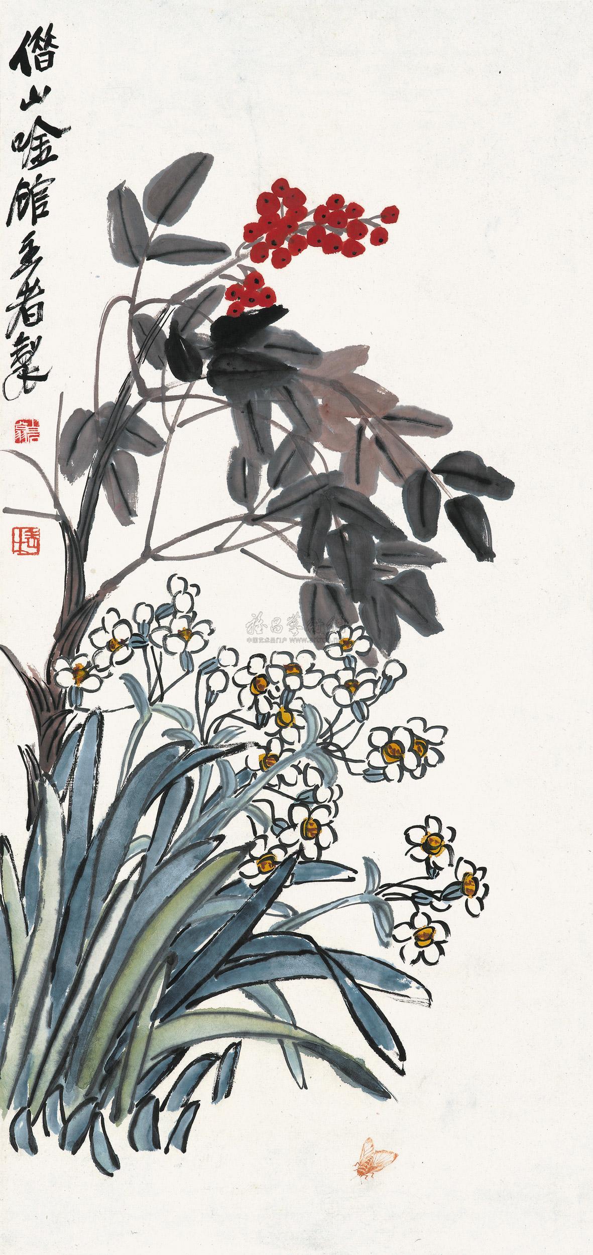 齐白石 天竺水仙 立轴