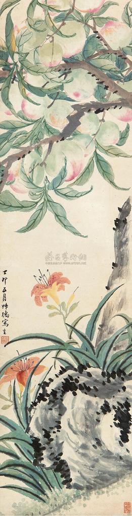 赵叔孺 丁卯（1927年）作 颐寿图 立轴