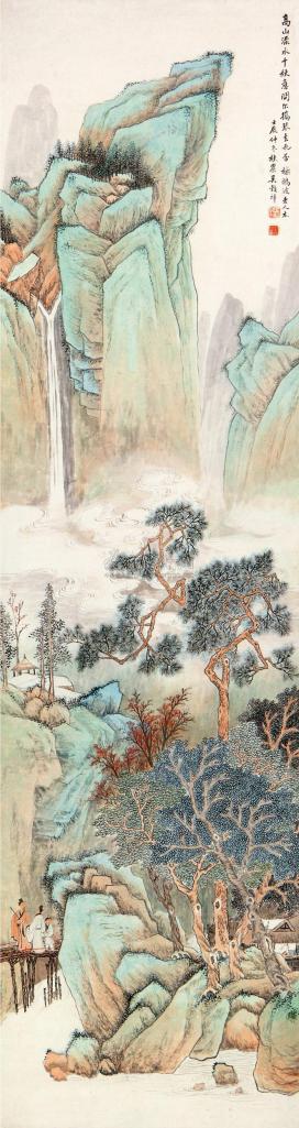 吴榖祥 壬辰（1892年）作 青绿山水 镜心