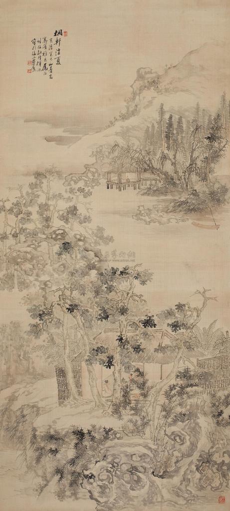 胡璋 癸巳（1893年)作 桐轩消夏 立轴
